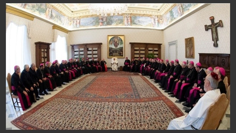 El encuentro del Papa Francisco con obispos argentinos.