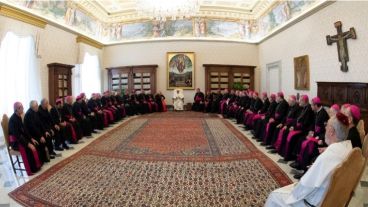 El encuentro del Papa Francisco con obispos argentinos.