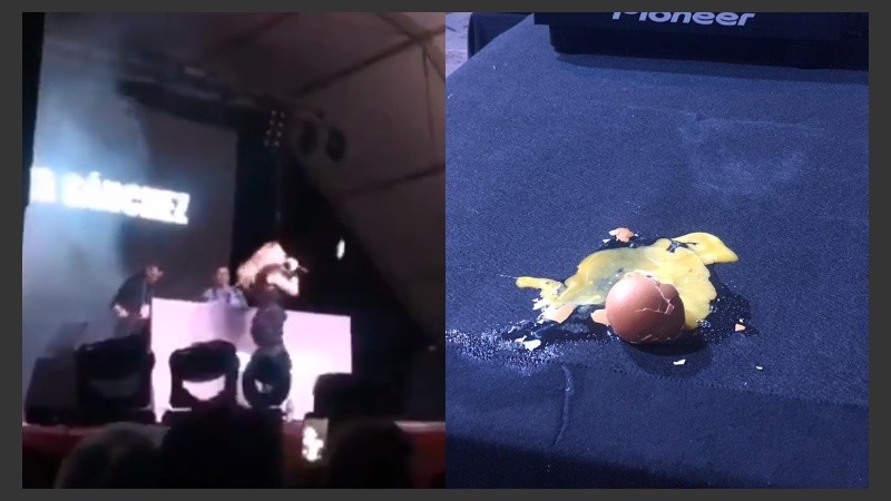 Las personas que arrojaron los huevos le gritaron 