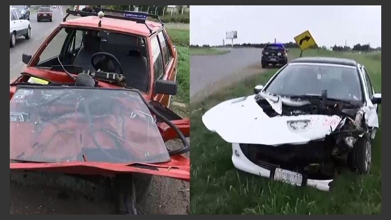 Así quedaron los dos autos.