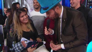 Morena Rial con Marcelo Tinelli.