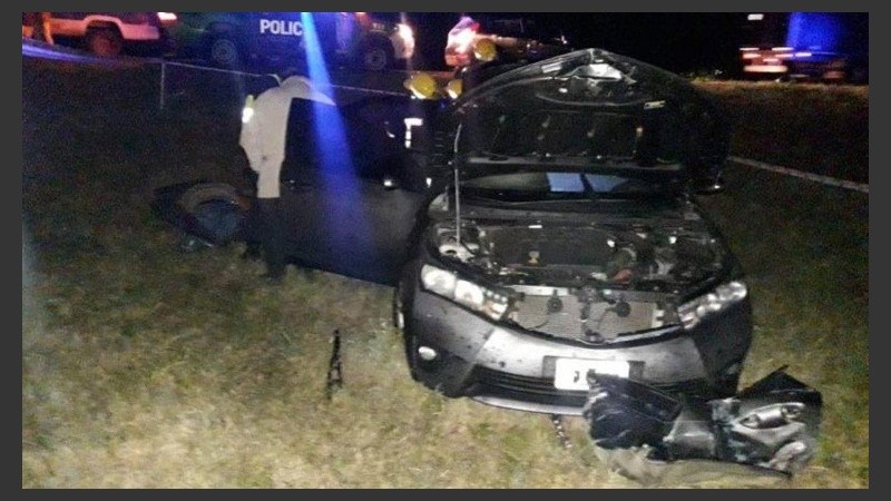 La escena del fatal choque en la ruta a Buenos Aires. 