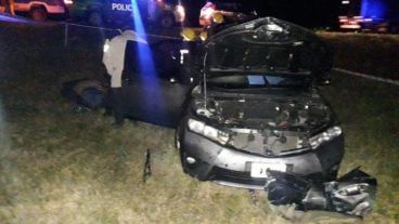 La escena del fatal choque en la ruta a Buenos Aires.