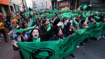 Pañuelazo frente a Humanidades este martes por la tarde.