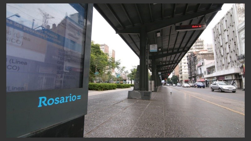 Poco movimiento en la zona de la Plaza Sarmiento.