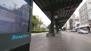 Poco movimiento en la zona de la Plaza Sarmiento.