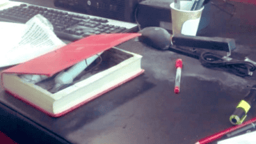 El artefacto que explotó en la oficina de la senadora.