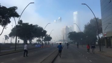 Sobre el río, una verdadera nube superficial.