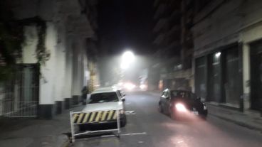 Por la noche, en el centro se veía así.