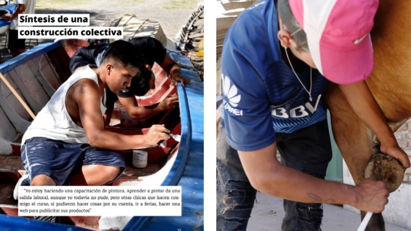 Dos imágenes y un testimonio que forman parte del libro.