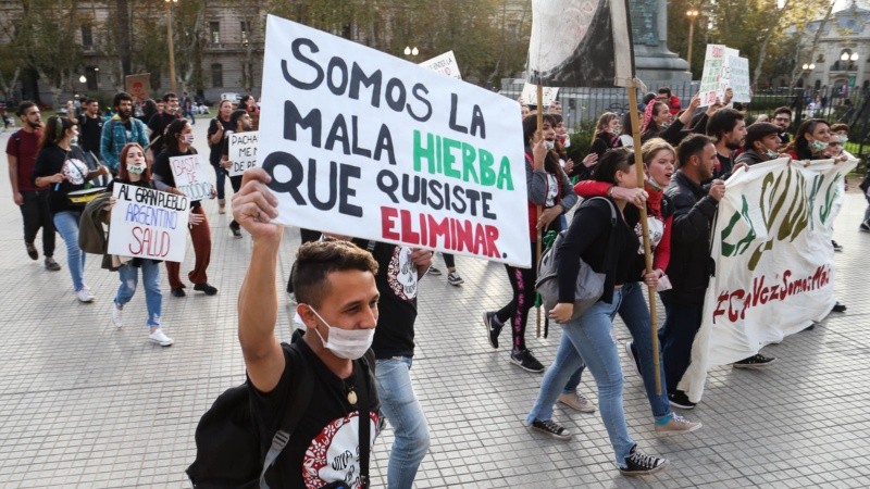 La marcha de los barbijos por el centro de Rosario en el Día Mundial del Medio Ambiente.