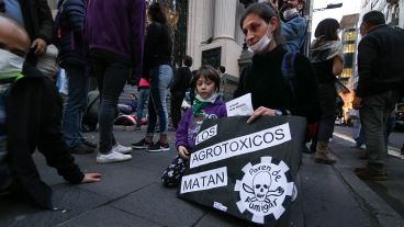 La marcha de los barbijos por el centro de Rosario en el Día Mundial del Medio Ambiente.