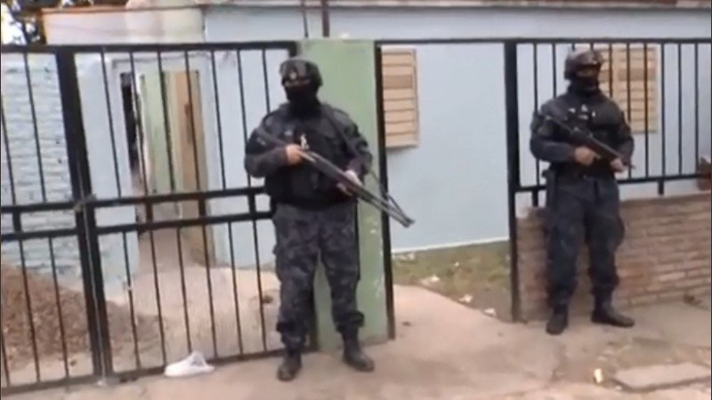 El allanamiento de este viernes en la zona norte. 