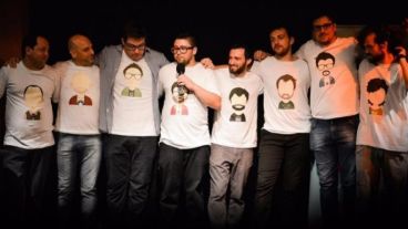 Lucas Agostini, Ramiro Díaz López, Fernando Gulín, Germán Diviani, José Oronel, Diego Alonso y Mauro Aguilar integran Soltá la Banana Stand Up.