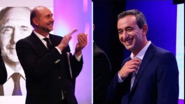 Perotti y Javkin en los debates previos a sus triunfos de este domingo.
