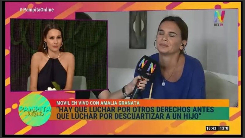 Amalia Granata mantuvo un tenso diálogo con Pampita y sus panelistas. 