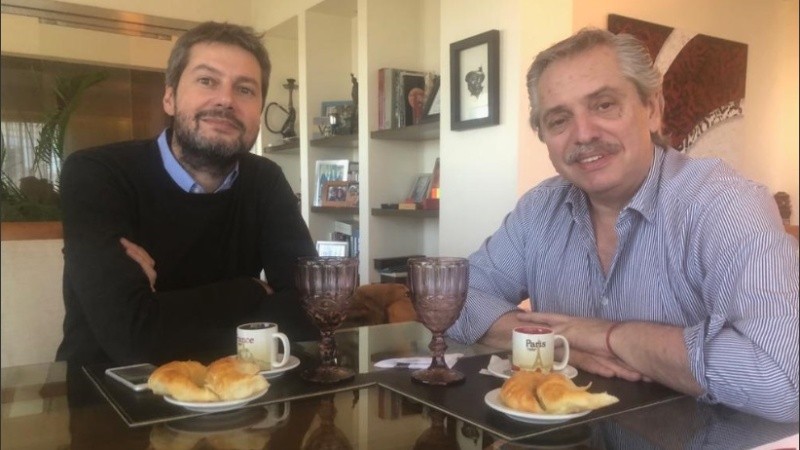 Otro café de Alberto Fernández, ahora junto a Matías Lammens.