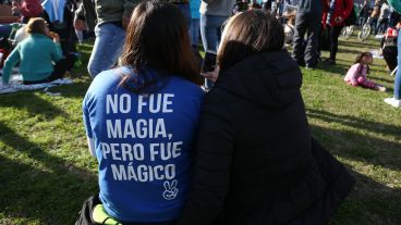 Una remera con una de las leyendas que se vio en la previa.
