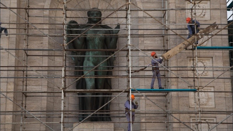 El Monumento se encuentra en obras hace meses.