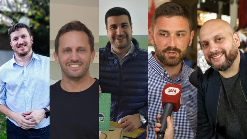 Angelini, Rosúa, Cleri, Estévez y Crivaro, cinco hombres al frente de las principales listas.