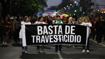"Basta de travesticidio", la consigna central de la marcha.