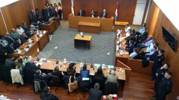 El Centro de Justicia Penal al momento de la lectura del fallo.