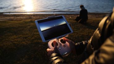 El eclipse desde Villa Cañás. (Alan Monzón/Rosario3)