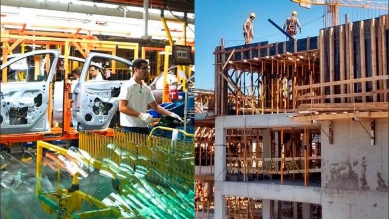 La industria y la construcción cayeron en mayo.