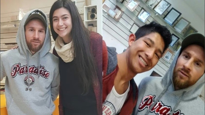 Los afortunados que vieron a Messi y se llevaron un recuerdo inolvidable.