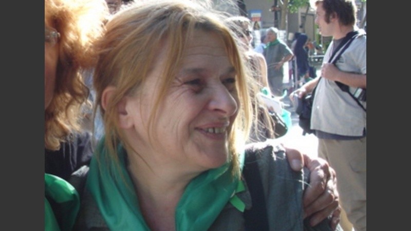 Pauluzzi durante una movilización. 