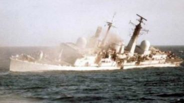 El hundimiento del Belgrano en Malvinas.