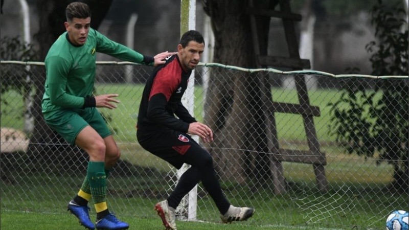 Maxi en el amistoso de este sábado con Defensa. 