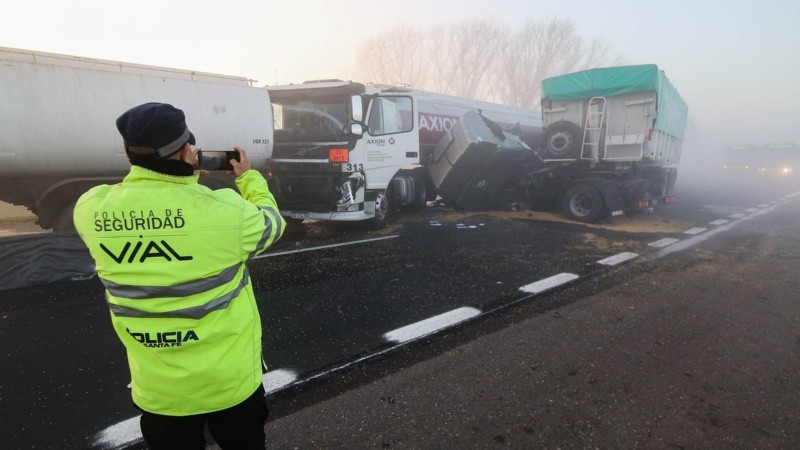 La cadena de choques se produjo entre los kilómetros 0 y 14.
