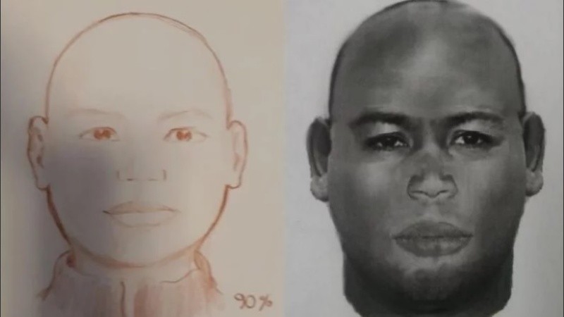 El primero de los identikit elaborado sobre el atacante.