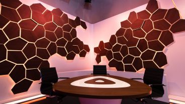 Así quedó el renovado estudio de Telenoche Rosario.