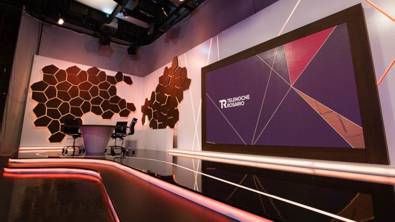 Así quedó el renovado estudio de Telenoche Rosario.