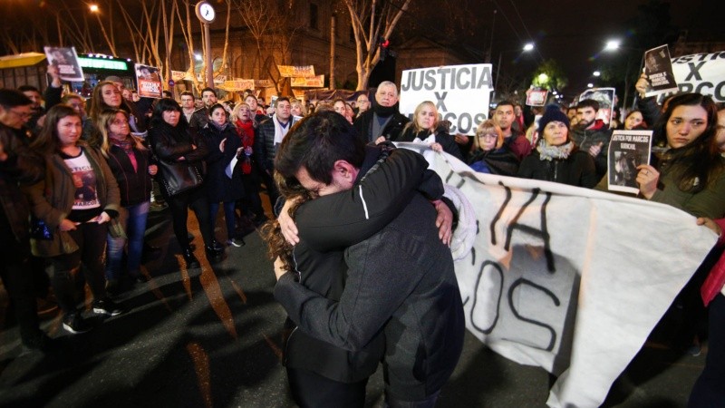 La movilización de este martes en pedido de justicia por Marocs Guenchuel.