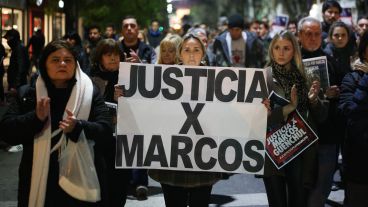 "Justicia x Marcos", el reclamo repetido en la marcha.