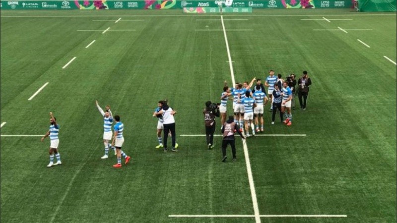 Festejo albiceleste en Lima.