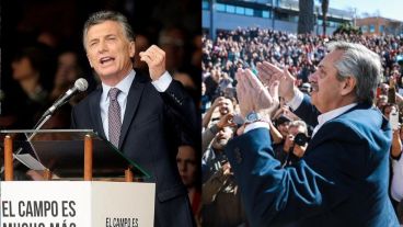 Macri estuvo este sábado en La Rural y Fernández en Córdoba y en Buenos Aires.