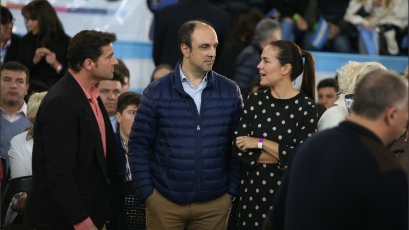 José Corral y Anita Martínez, presentes en el acto de Macri en Rosario. 