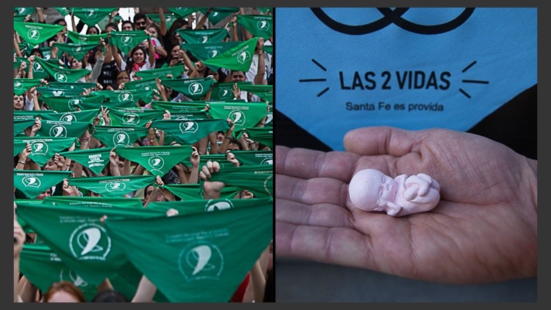 Los pañuelos celestes salen a festejar, los verdes advierten sobre los peligros de la clandestinidad del aborto