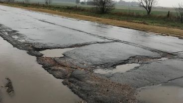 Las imágenes del "calamitoso estado de la ruta 9".