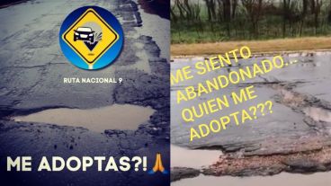 Las imágenes del "calamitoso estado de la ruta 9".