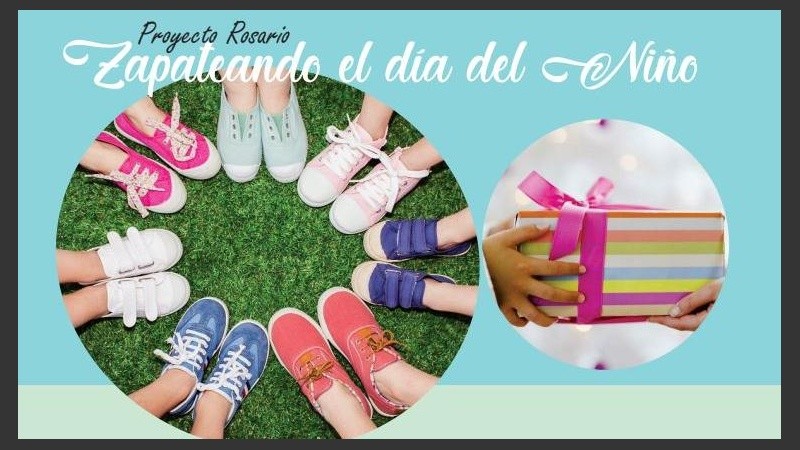 La iniciativa solidaria aspira a juntar no solo regalitos sino también zapatillas para el día del niño.