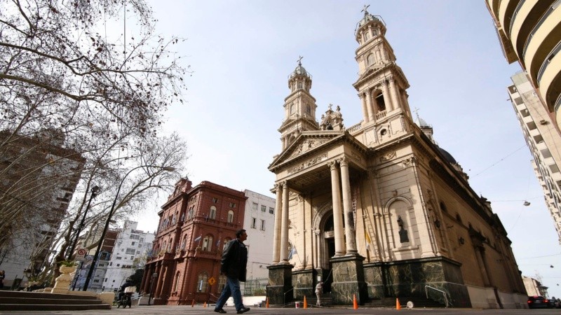 Una vista de la Catedral de Rosario, construída a fines del SXIX.