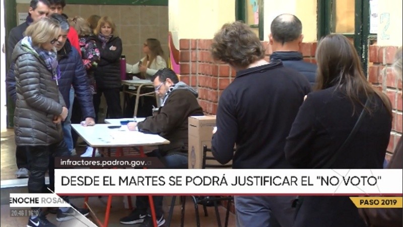 Quien no votó el 11 de agosto podrá justificar su ausencia desde mañana. 