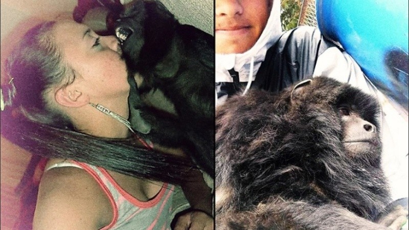 La joven con Milton cuando vivían juntos. 