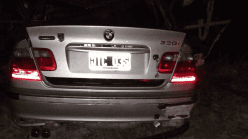 El auto que manejaba el intendente fallecido.