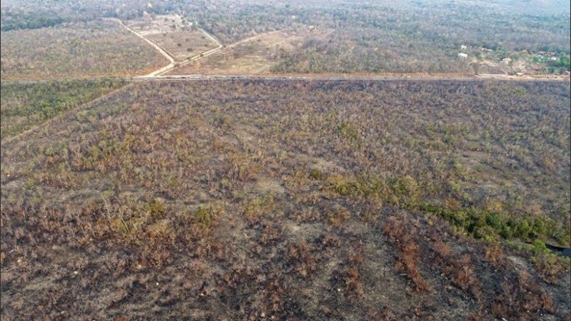 Una vista de uno de los sectores afectados por los incendios.